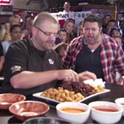 Starsky's Bar & Grill: Pile of Pig Wings on Deep Fried Corn Nuggets