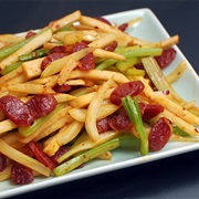 Sausage and Celery Stir-Fry