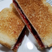Toasted PB and Black Raspberry Jelly Sandwich