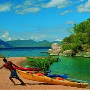Kayaking on Lake Malawi, Africa