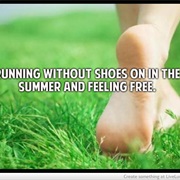 Running Without Shoes on in the Summer and Feeling Free