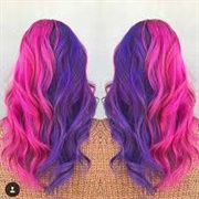 Purple and Pink Split Hair