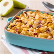 Pear Cranberry Bread Pudding