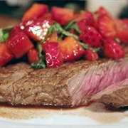 Strawberry Balsamic Salsa Steak
