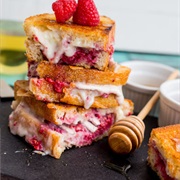 Brie Raspberry and Honey Grilled Cheese Sandwich