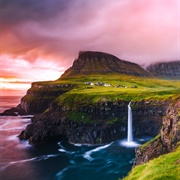 Mulafossur Waterfall, Vagar, Faroe Islands