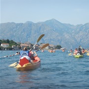 Kayaking in the Bay of Kotor, Montenegro