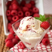 White Chocolate and Raspberry Ice Cream