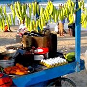 Eating a Crispy Molaga(Chilly)Bajji on the Beach