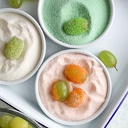 Grapes Rolled in Jello Powder