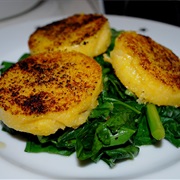 Grilled Spinach and Feta Polenta