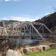 Drive the Frontage Road to Hardy Creek.