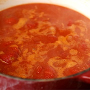 Tomato Soup With Cheez Whiz