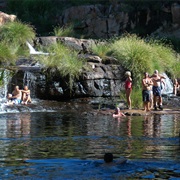 Swimming Above Cascade Falls