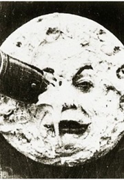 The Rocket in the Man in the Moon's Eye in La Voyage Dans La Lune (1902)