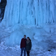 Middle Cove Frozen Waterfalls