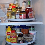Use a Lazy Susan in the Fridge for Condiments