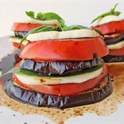 Aubergine Pesto and Mozzarella Stack
