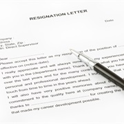 Letter of Resignation