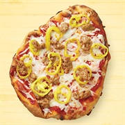 Sausage and Banana Pepper Naan Pizza