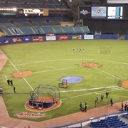 Expos (Bi-Lingual) Baseball Game at Olympic Stadium, Montreal, Canada