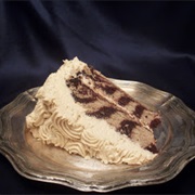 Vegan Peanut Butter Chocolate Zebra Cake With Peanut Butter Cream Frosting