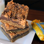 Butterfinger Fudge Cookie Bars
