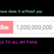 Reached 1B on YouTube