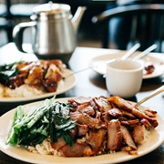 Roasted Duck and Noodle Platter From Sang Kee Peking Duck House