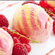 Mango and Raspberry Ice Cream