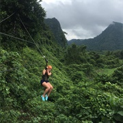 Ziplining in Laos