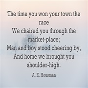 "To an Athlete Dying Young" by A. E. Housman