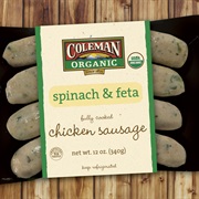 Coleman Organic Spinach & Feta Chicken Sausages