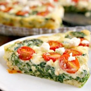 Tomato Spinach and Feta Quiche