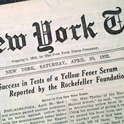 Development of Vaccine for Yellow Fever (1932)