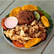 Bahamas (Crack Conch With Peas and Rice)