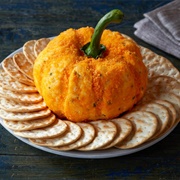 Pumpkin Cheese Ball With Crackers