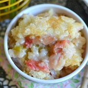 Baked Sticky Rhubarb Pudding