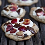 Chocolate Cherry Ricotta Grilled Pizzas