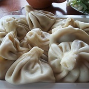 Eating Khinkali, Georgia