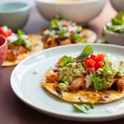Grilled Chicken Tostado With Avocado and Mozzarella