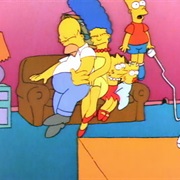 Bart Squeezed off Couch