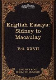ENGLISH ESSAYS: SIDNEY TO MACAULAY