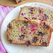 Dark Chocolate Raspberry Banana Bread