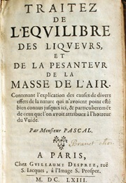 Treatise on the Equilibrium of Liquids (Blaise Pascal)
