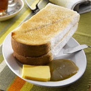 Hainanese Toasted Bread With Butter &amp; Kaya