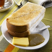 Hainanese Toasted Bread With Butter & Kaya