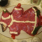 Herring Under a Fur Coat (Pickled Herring, Vegetables and Mayo)