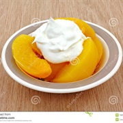 Tinned Peaches With Whipped Cream