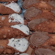 Classic and Chocolate Cannolis From Termini Bros